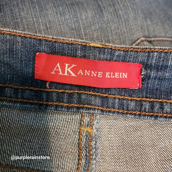 Anne Klein Jeans Sz 16 High Rise Bootcut Button Flap Medium Wash Stretch Denim - Picture 5 of 13
